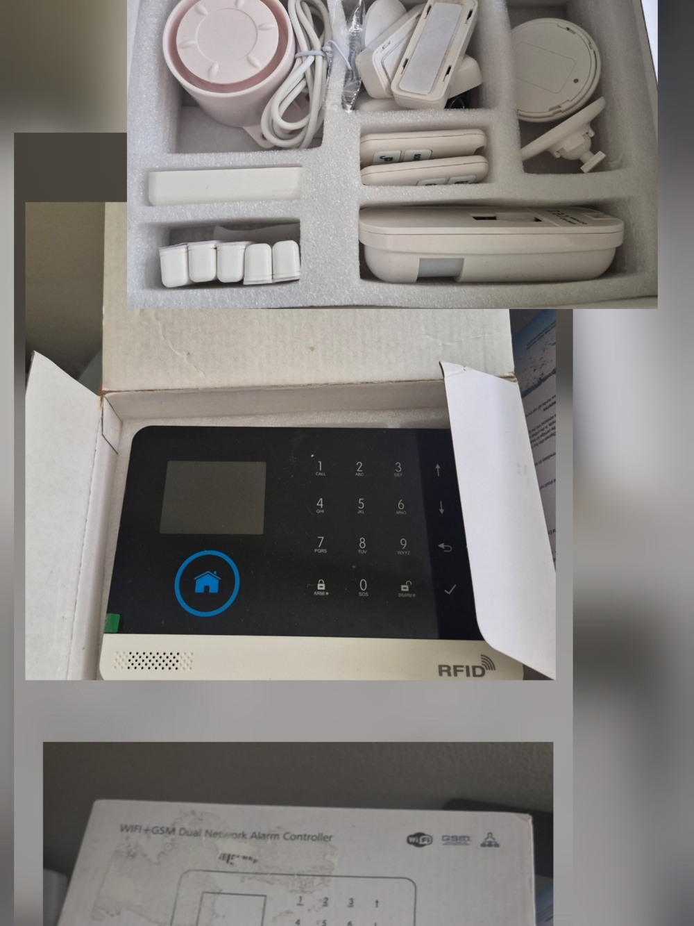 NIB - White RFID WiFi+GSM Dual Network Home Alarm